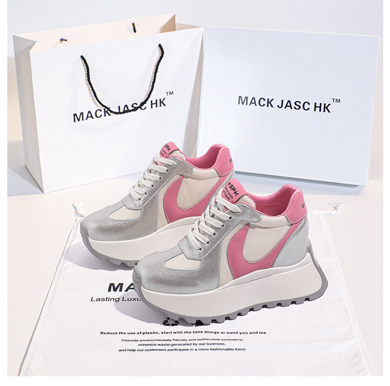 Hong Kong HK Agan Shoe 2025 Primavera Estate Nuove scarpe sportive traspiranti con tacco alto con plateau spesso da donna
