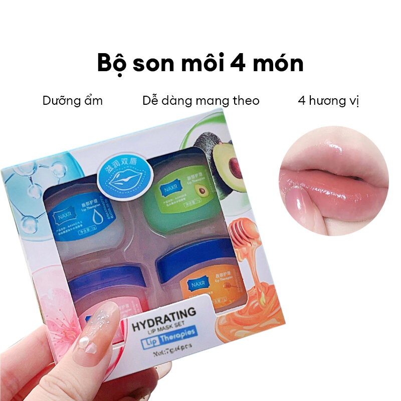Bộ 4 Son Dưỡng Môi Vaseline – Cấp Ẩm Chuyên Sâu, Mềm Mịn & Chống Khô Nứt Nẻ Hiệu Quả