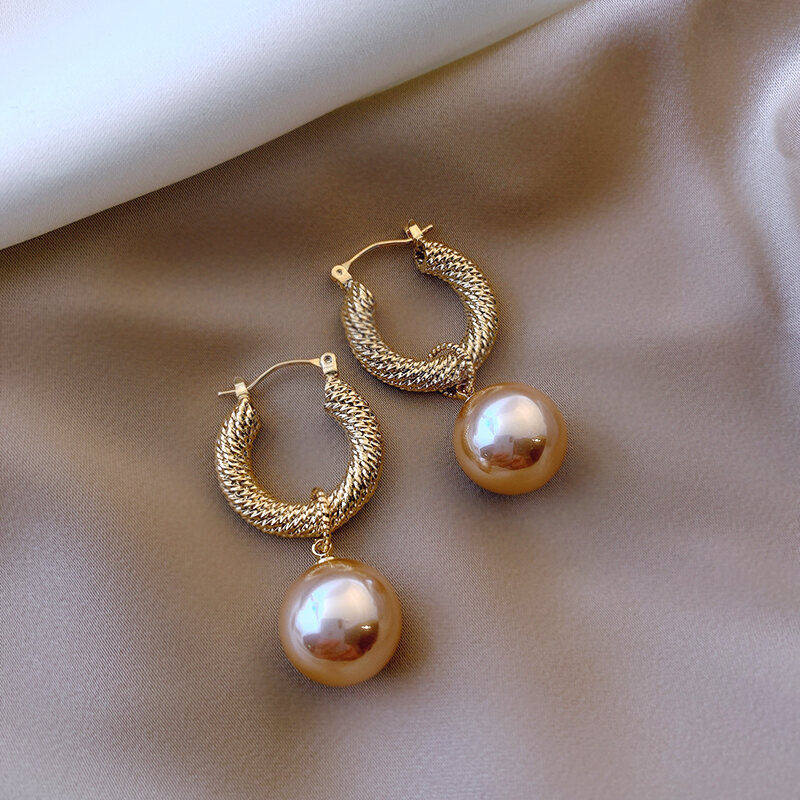 antique gold pearl earrings