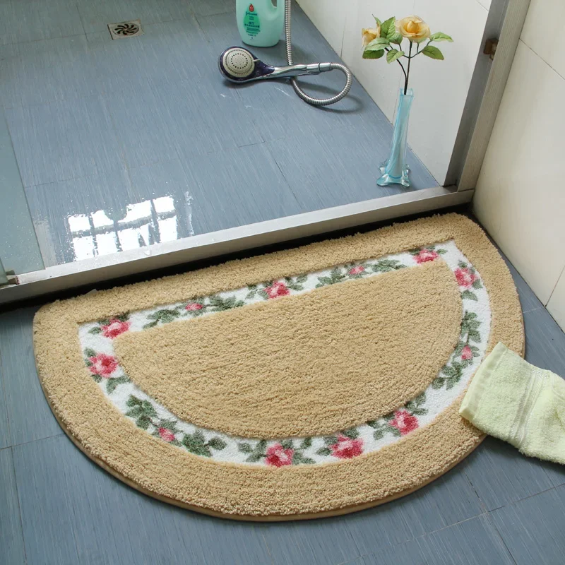 Duomei Pastoral Semicircle Floor Mat Door Mat Indoor Bedroom Carpet Doormat Bathroom Absorbent Mat Kitchen Anti-Slip Floor Mat