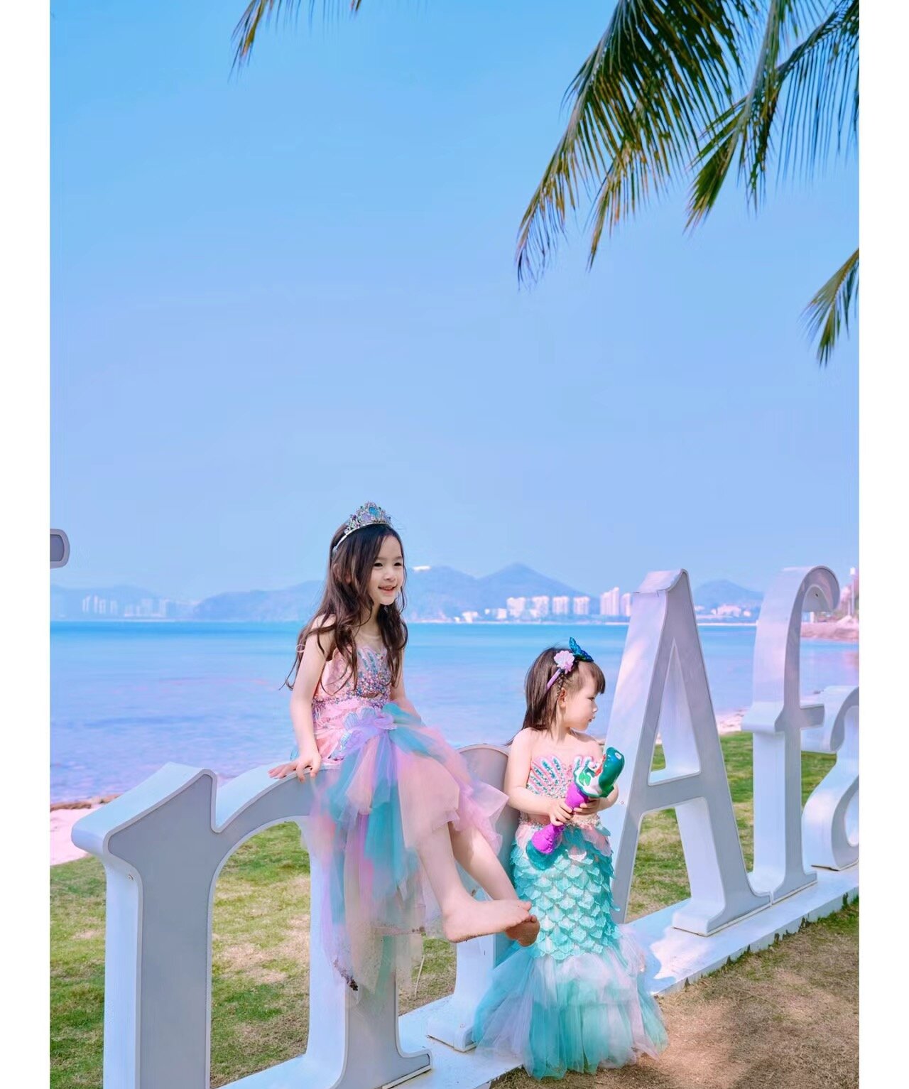 ชุดเจ้าหญิงทำมือของ Ya สำหรับงานวันเกิดของเด็กผู้หญิง สไตล์นางเงือก เสื้อผ้าเด็ก ชุดประจำฤดูร้อน