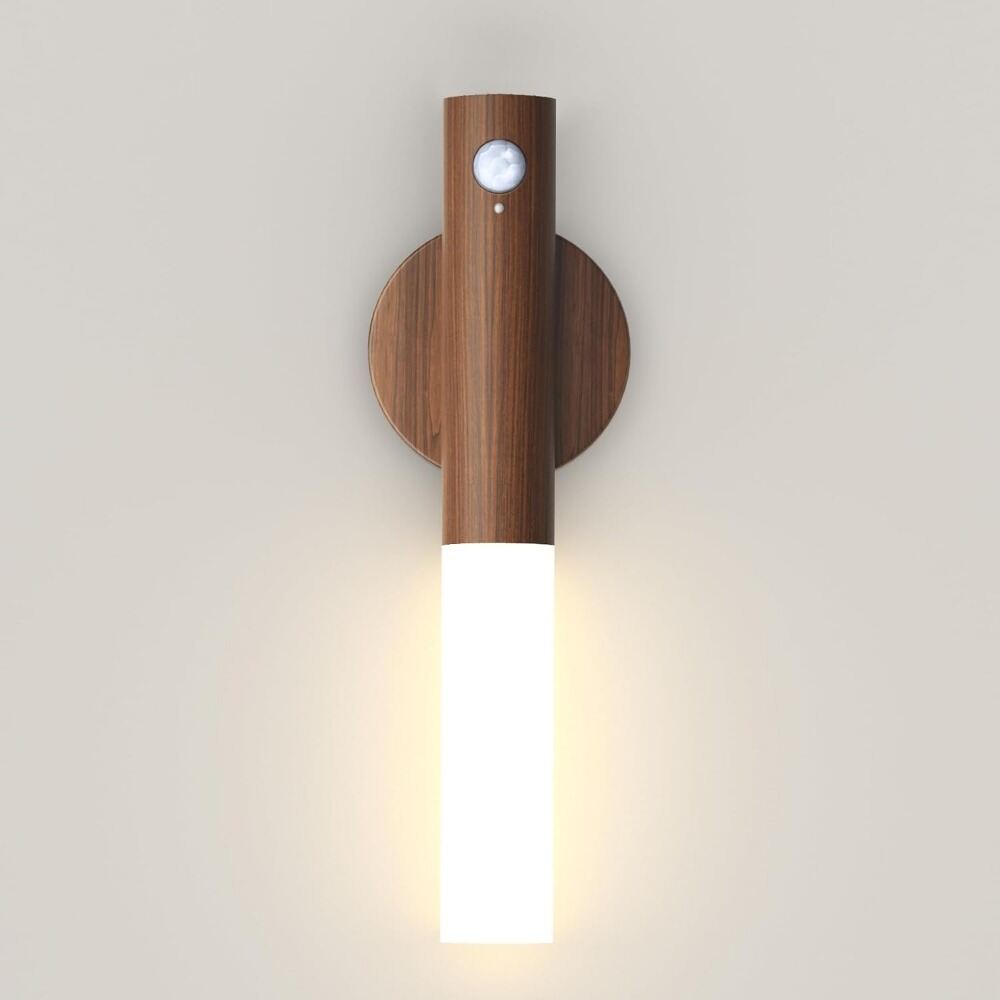 Rechargeable Wall Sconces Magnetic Wall LightsNight Light Motion Sensor Night Lights Wooden Wall Lighting for Bedroom Stair