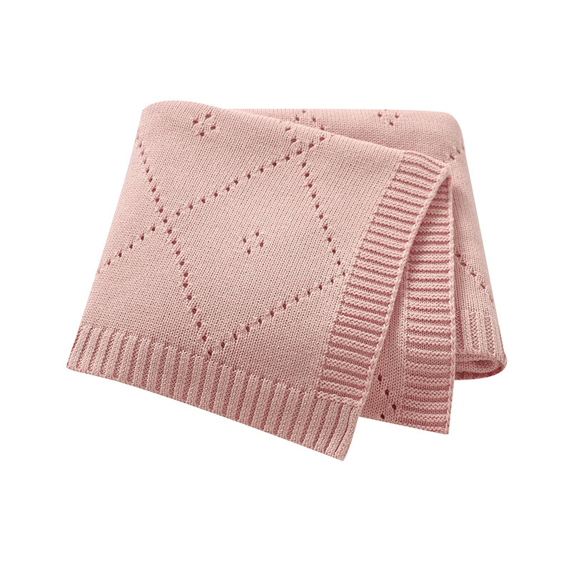 Baby Blankets for New Born Boys Girls 90*70cm Cotton Knitted Infant Stroller Bedding Swaddle Wrap Quilts Plaid Toddler Throw Mat