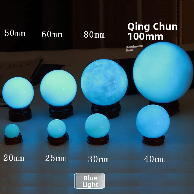 Natural Super Bright Luminous Fluorite Ornament Crystal Ball Glowing Decorative Item Home Decor Southeast Asian Style