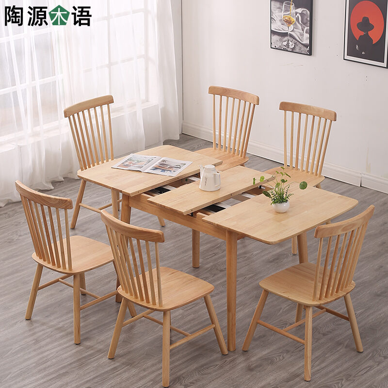 folding dining table and 6 chairs set