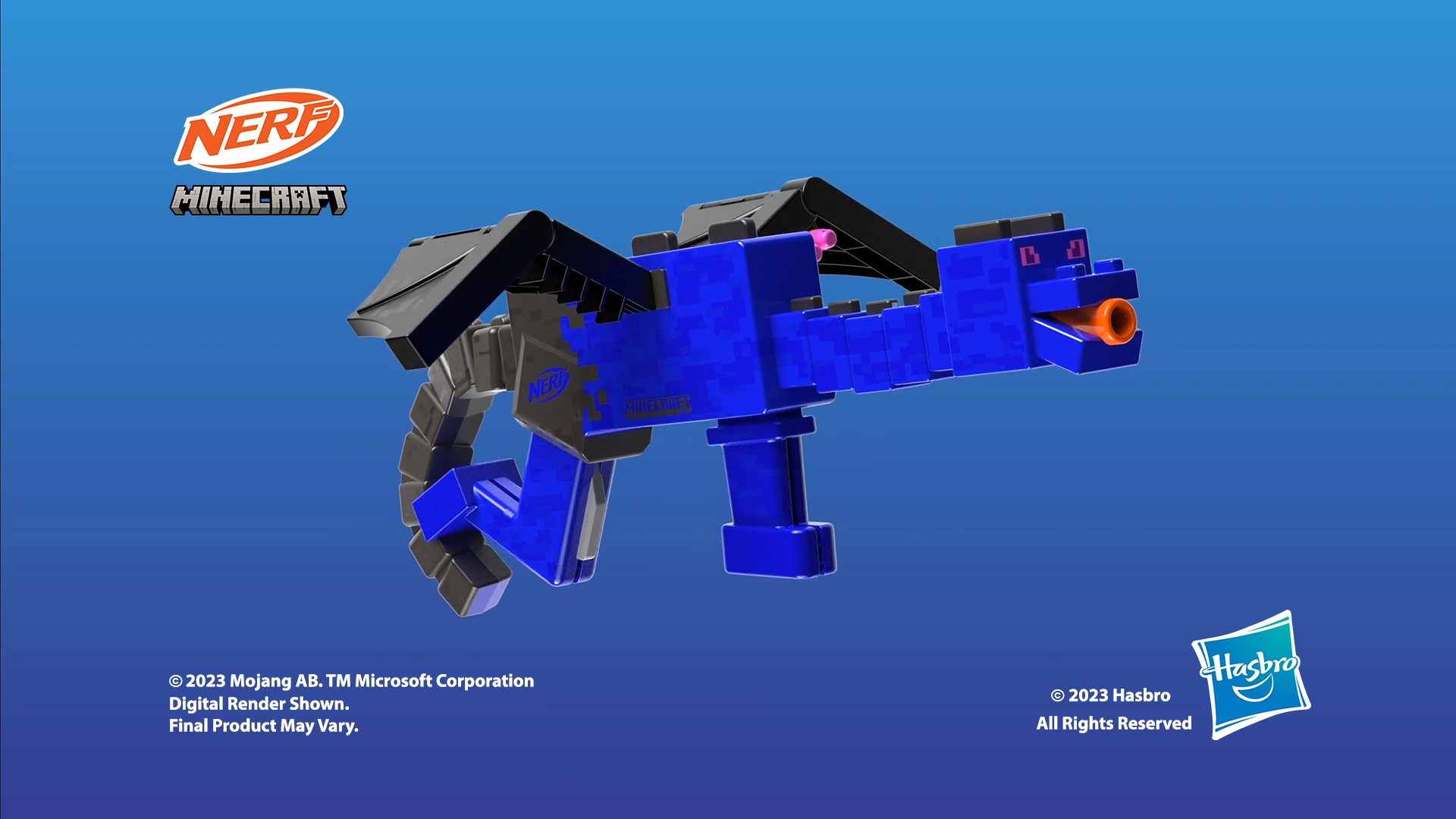 Nerf Ender Dragon Blaster, 4-Dart Internal Clip, 12 Foam Darts, Inspired by  Minecraft Mob