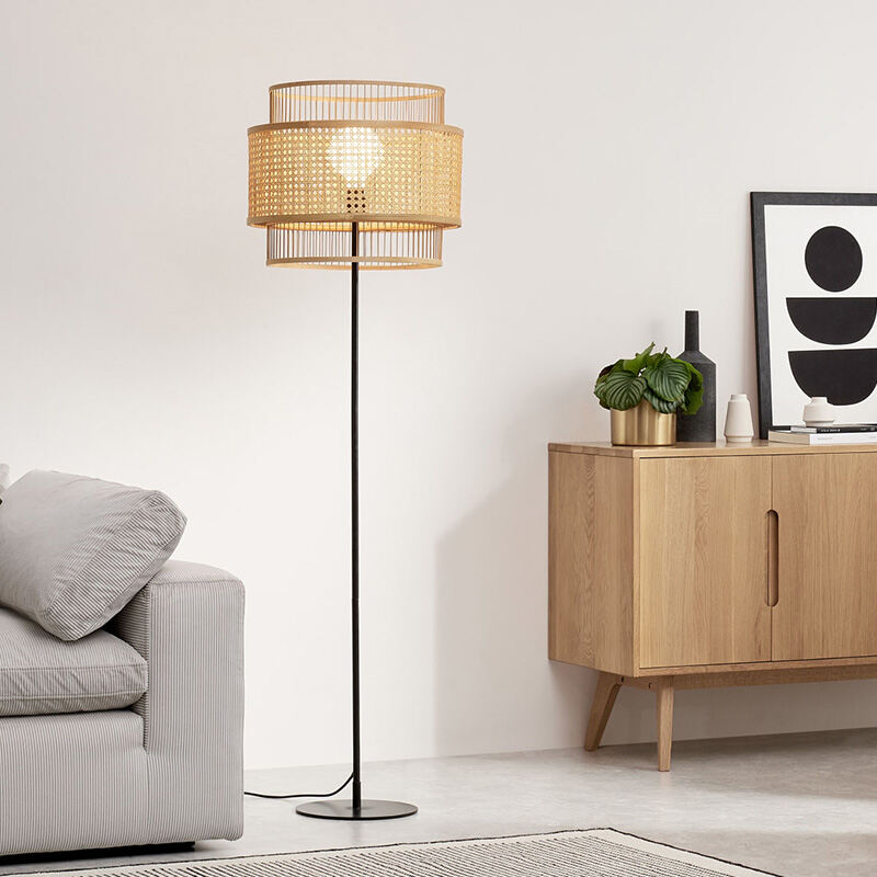 rattan standing lamp shade