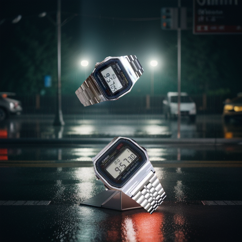 High Quality Vintage Silver Classic Digital  Cassio Wrist Watch For Couple. 