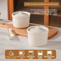 Yomerto | Home-use Covered Stewing Pot for Birds Nest and Egg Pudding