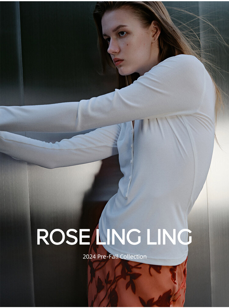 RoseLingLing Ultra-Fine Australian Silk Wool Blend Slimming Knit T-Shirt with Henley Collar for Women Casual Summer Style