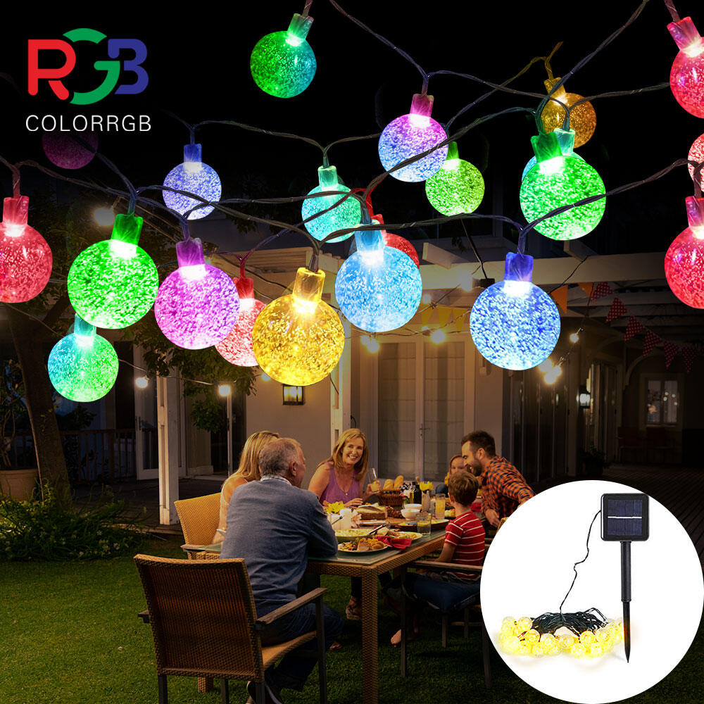 [delivery from bangkok] colorrgb, table tennis light globe light, solar string lights, decorated with 8 lighting, vintage garden lights ราคา 148 บาท*ส่งฟรี