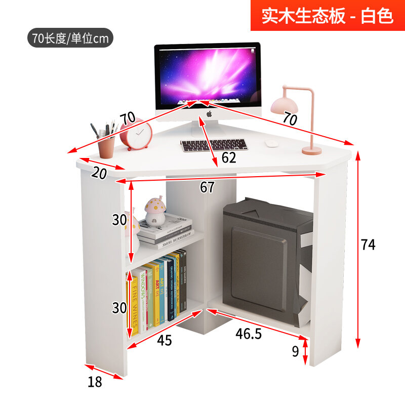 Small Apartment Desk Solid Wood Triangle Study Desk Corner Corner