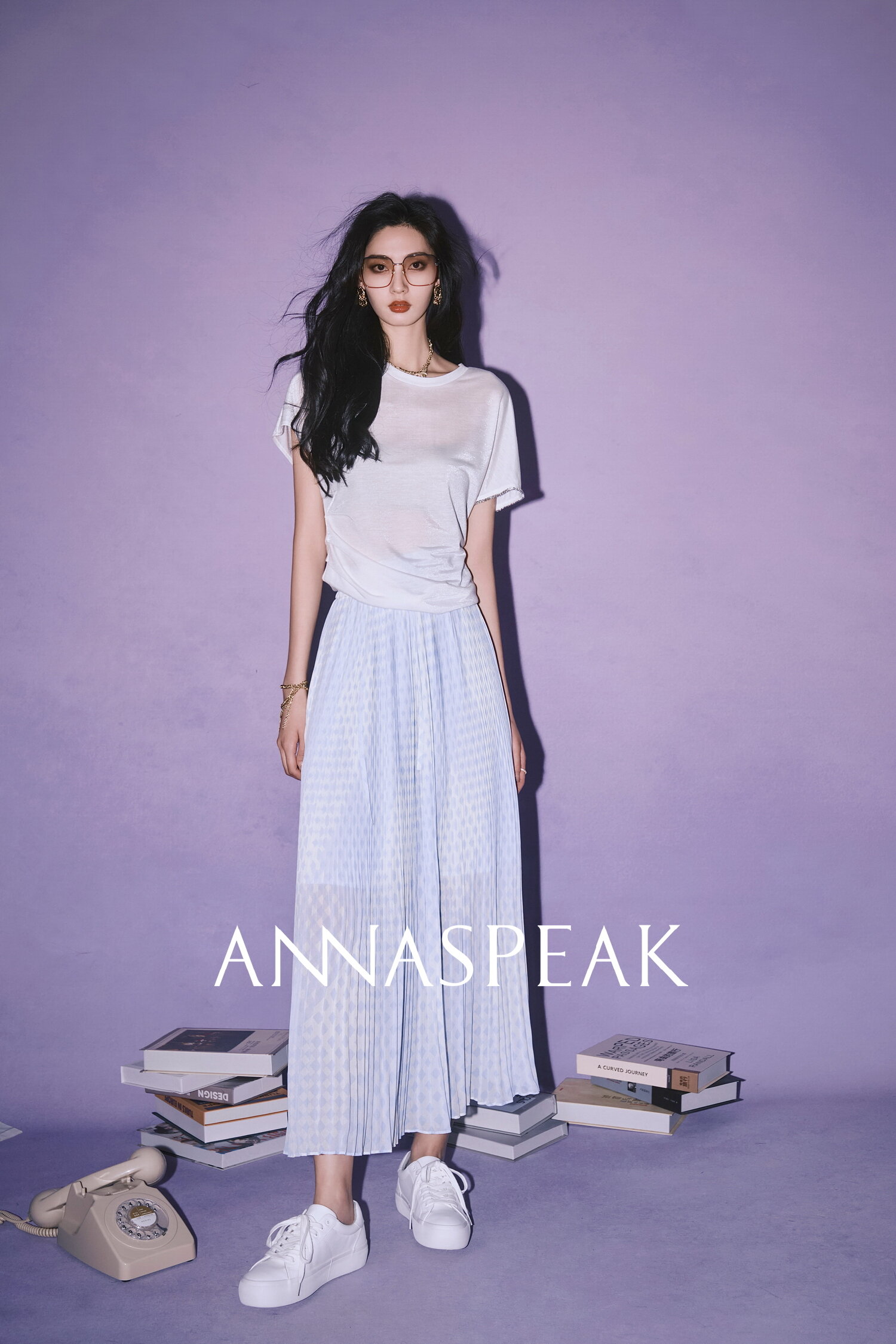 Annaspeak Galaxy 반팔 티셔츠 여성용 세련된 다이아몬드 장식 상의 캐주얼 루즈핏 퓨어 컬러 봄 여름 신상품