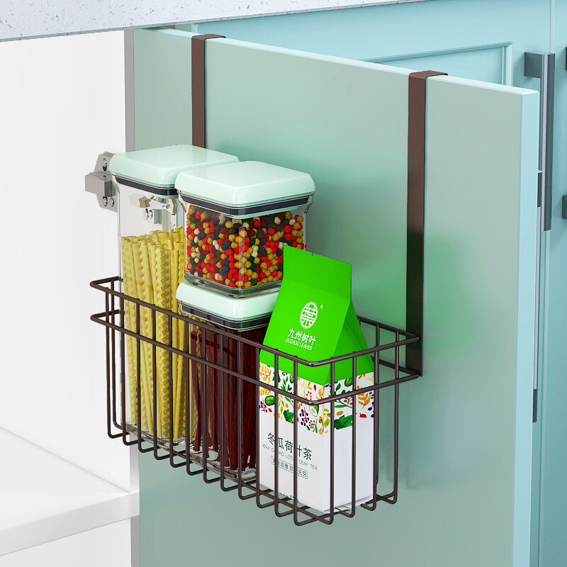 PunchFree Stainless Steel behind the Kitchen Door Storage Rack Towel