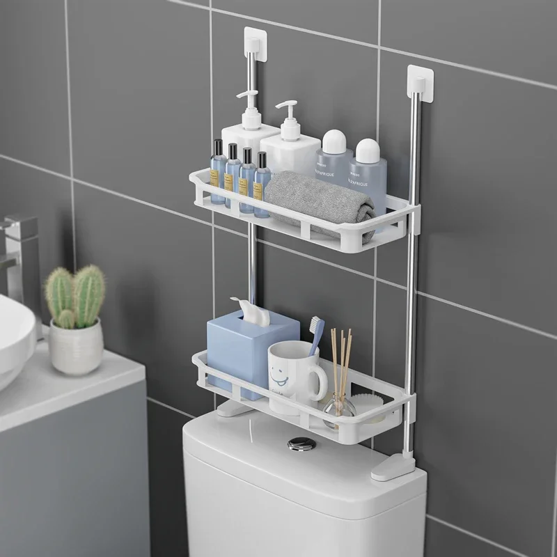 Toilet Upper Shelf Toilet Multi-Functional Floor-Type Multi-Layer Punch-Free Storage Bathroom Storage Rack