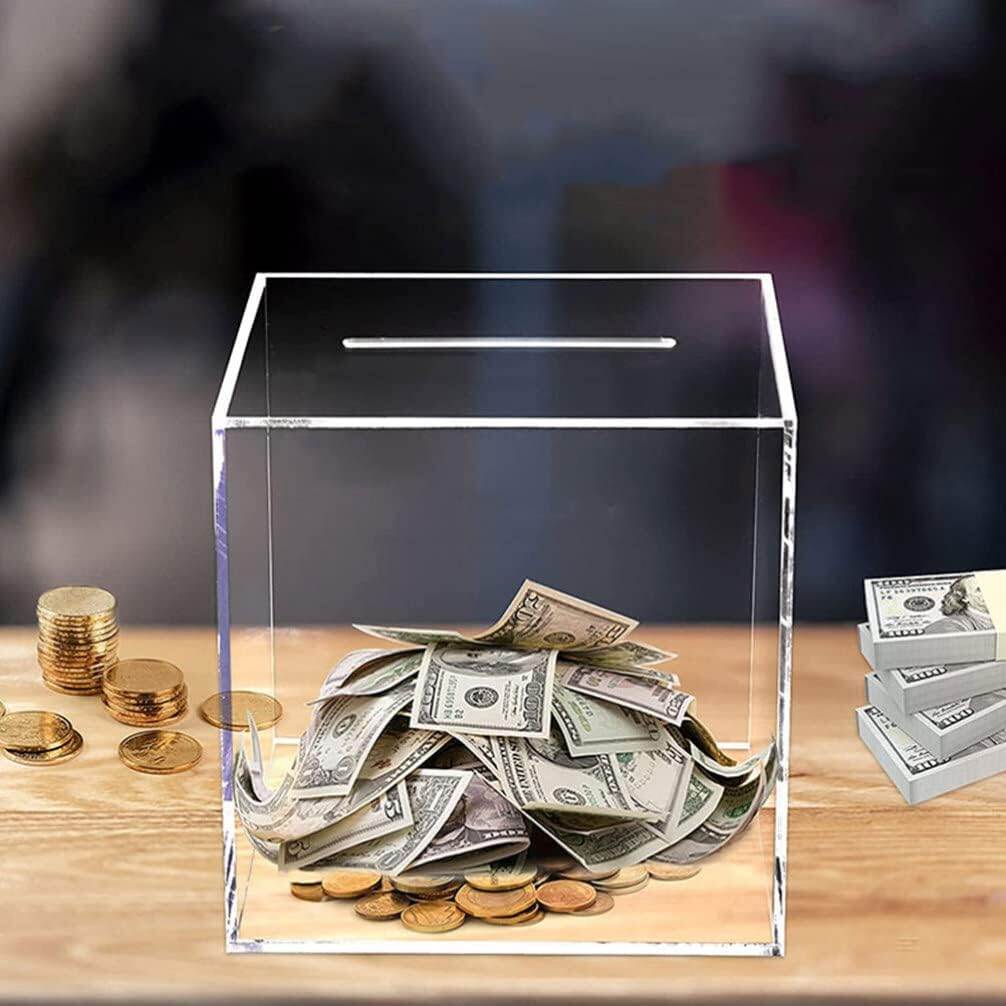 Piggy Banks for Adults (2023 Upgraded Version) Clear Acrylic Money Saving Bank Break to Open Can Only Save That Cannot Be Take