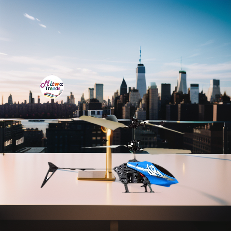 Hand Induction Control Helicopter Toy with Infrared Sensor & USB Charger - Blue