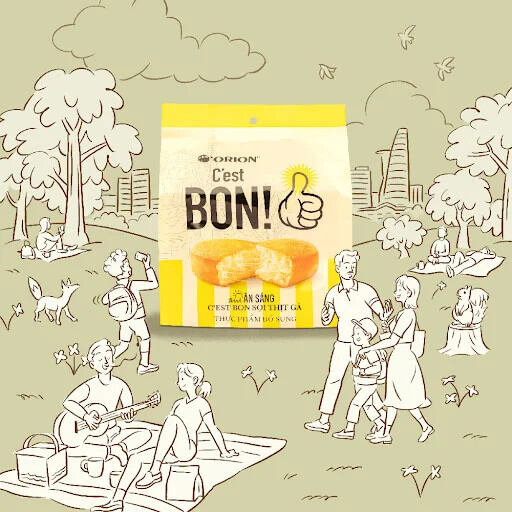 [000] Bánh C'est Bon Orion sợi thịt gà 5 gói x 17g