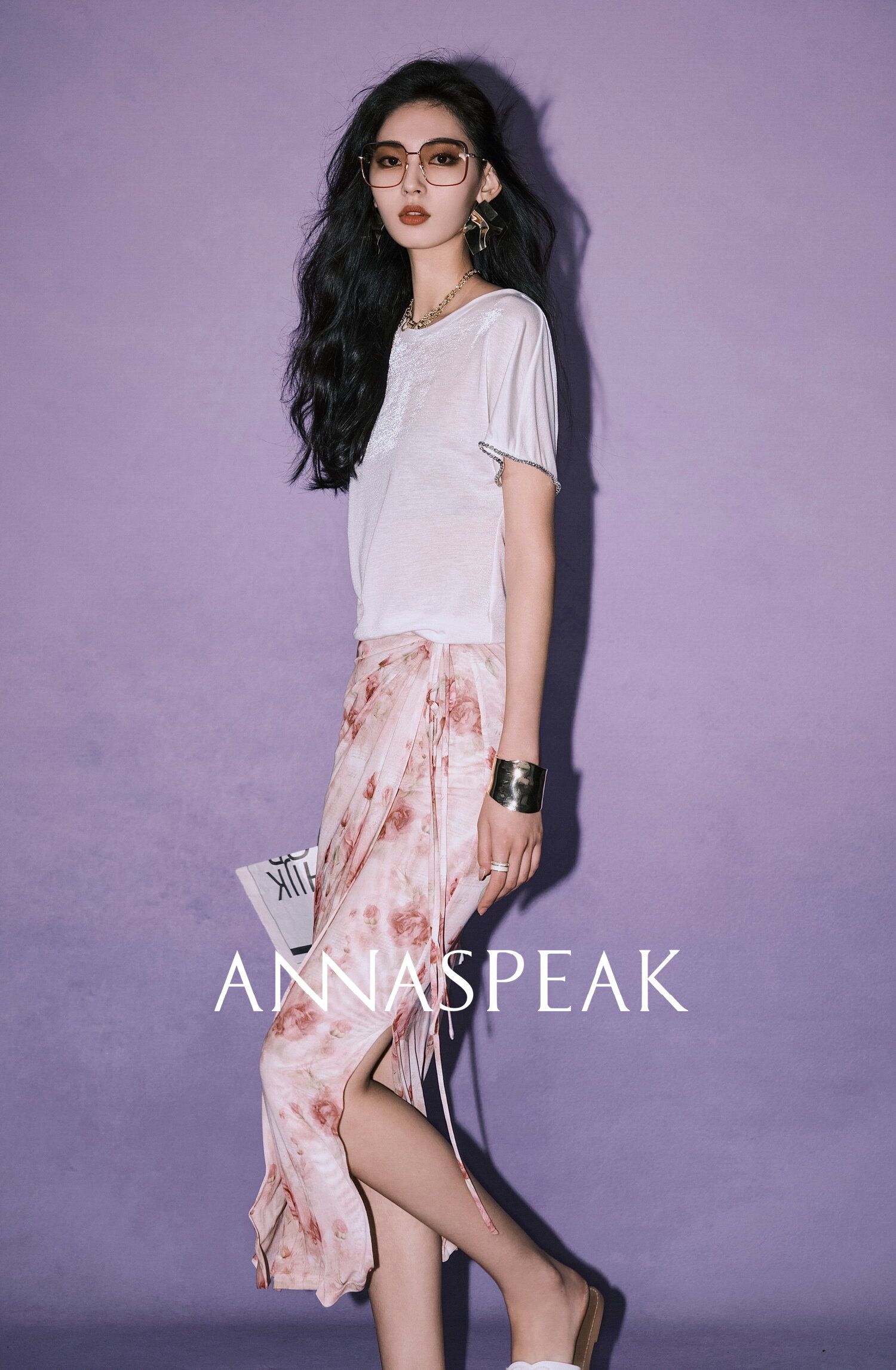 Annaspeak Galaxy 반팔 티셔츠 여성용 세련된 다이아몬드 장식 상의 캐주얼 루즈핏 퓨어 컬러 봄 여름 신상품