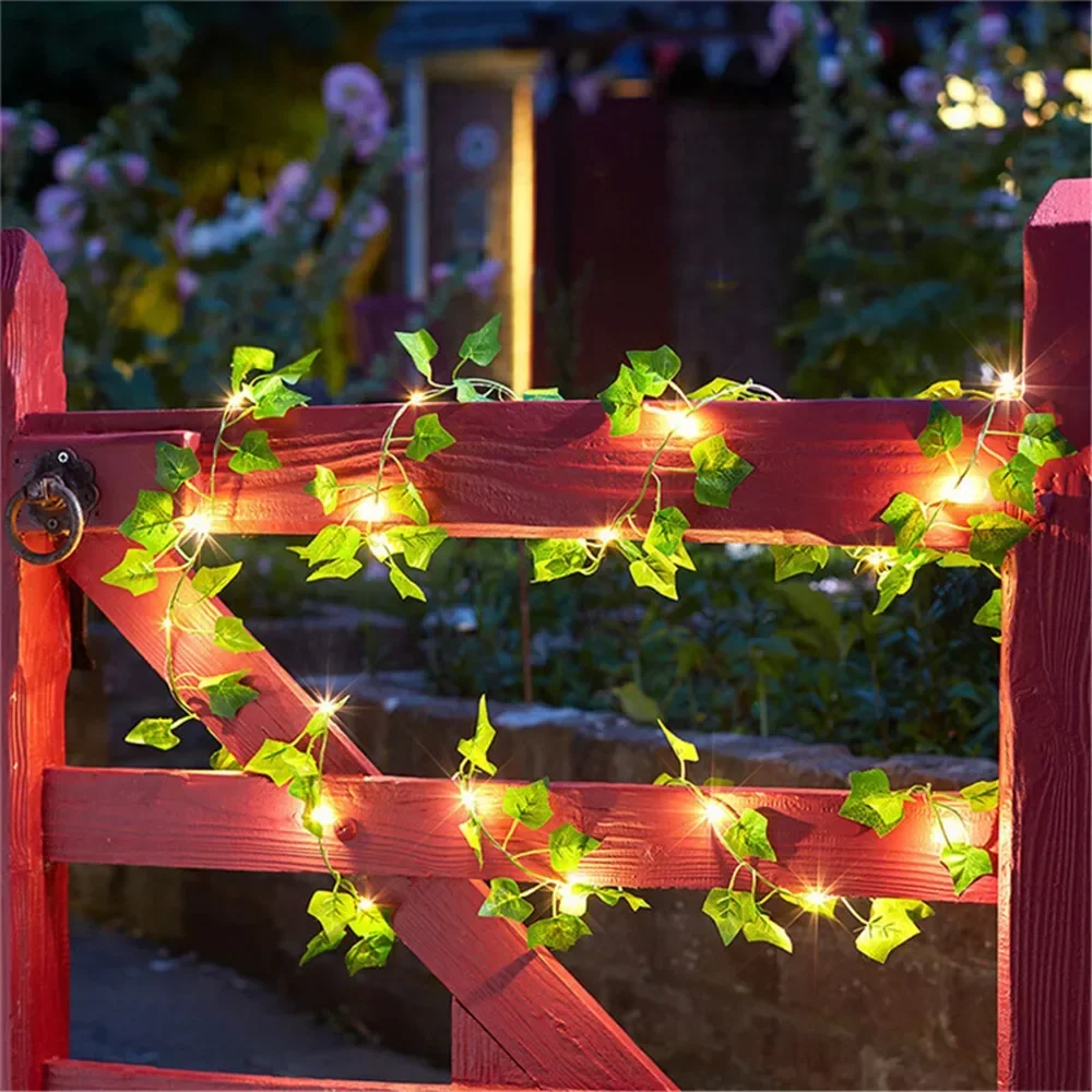 2/5/10M Watermelon Leaf String Light Leaf Wall Leaves for Room Garden Office Wedding Wall Decortion Battery Powered
