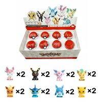 Pokemon Anime Poke Ball Action Figures Mini Dolls of Dragonite Sylveon Gengar Vulpix by Genuine Original Model Ornament Toy Gift