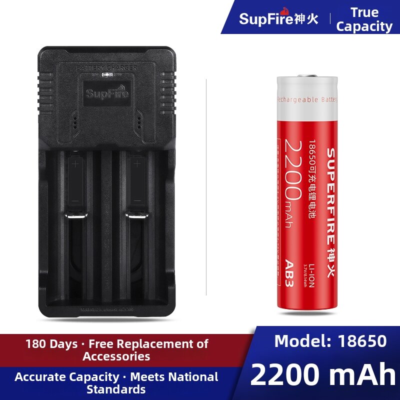 SUPERFIRE | Bright Rechargeable Flashlight 18650 Battery