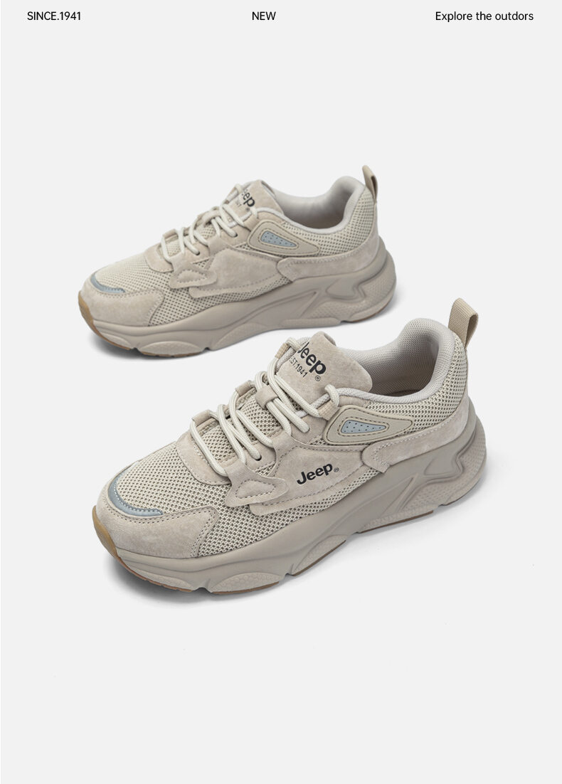 Jeep Breathable Mesh Soft Bottom Thick Bottom Dad Shoes Women's 2025 New Summer Lightweight Casual Sports Shoes · v8
