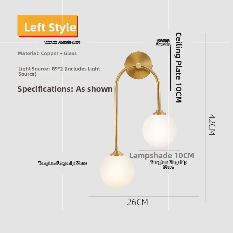 TANGLUN | Scandinavian All-copper Dual-head Round Wall Light