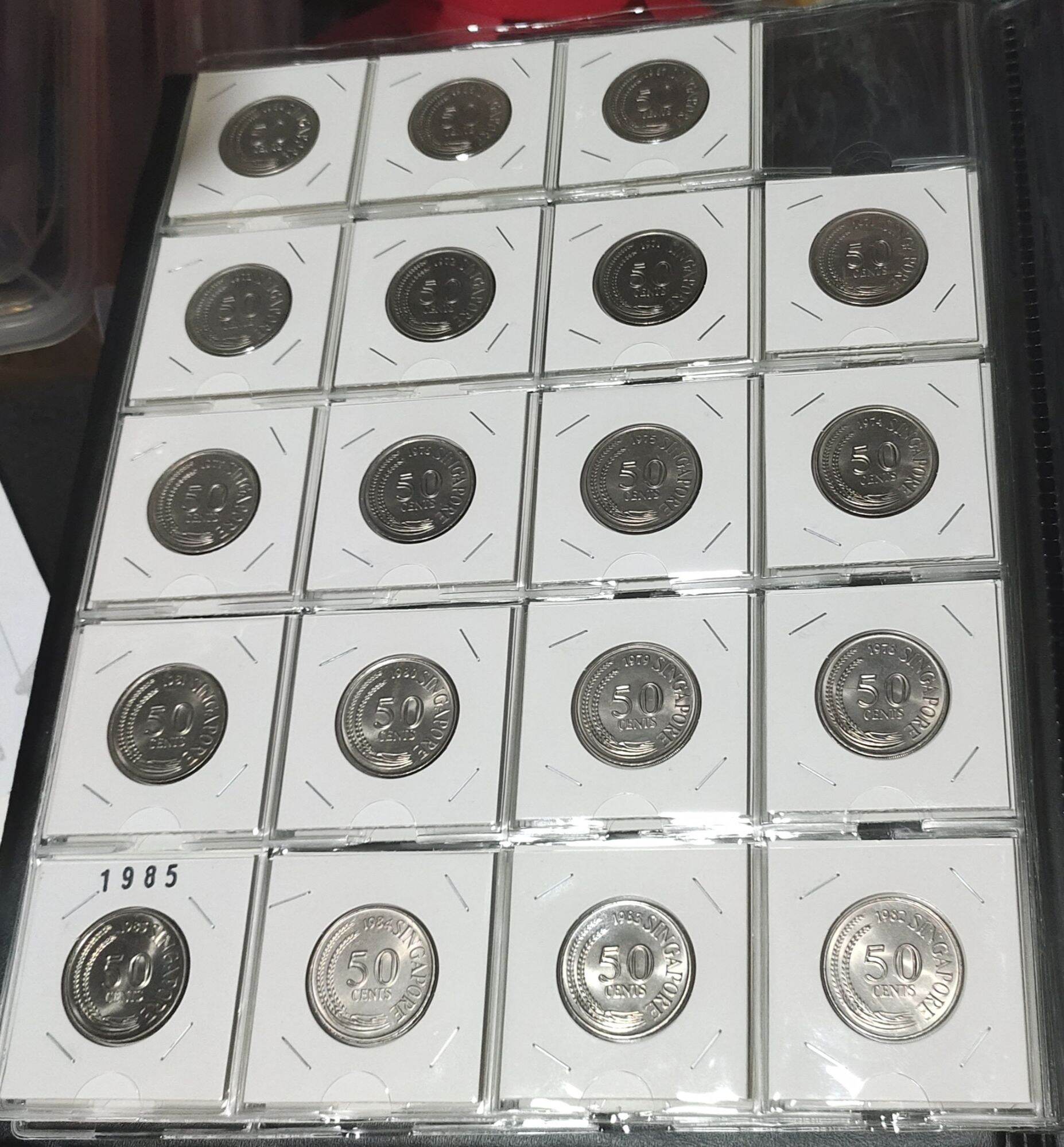 1967-1985 Singapore first series of circulation coin sets