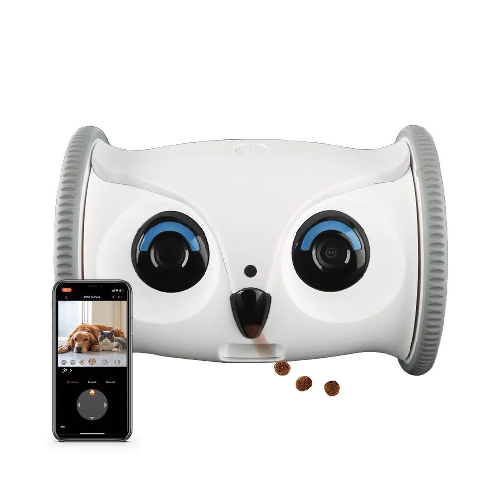 未使用 skymee Owl Robot 移動式ペットカメラ 自動給餌器 SKYMEE OWL ROBOT フクロウロボット（スカイミー ペットカメラ