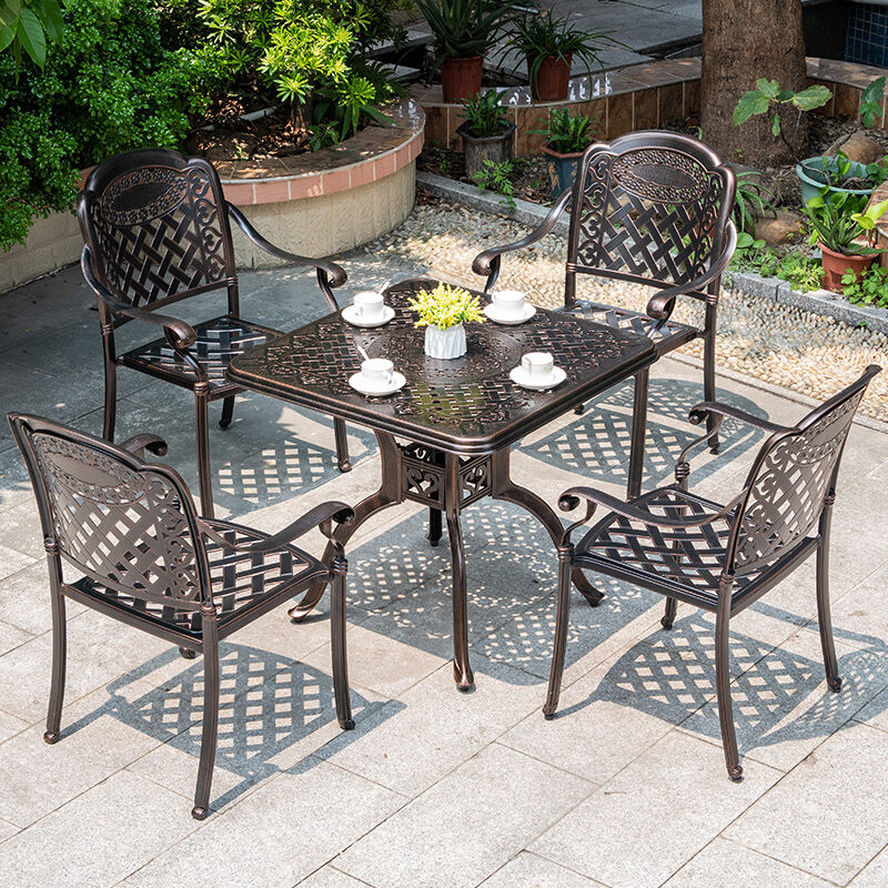 metal table and chairs for outside