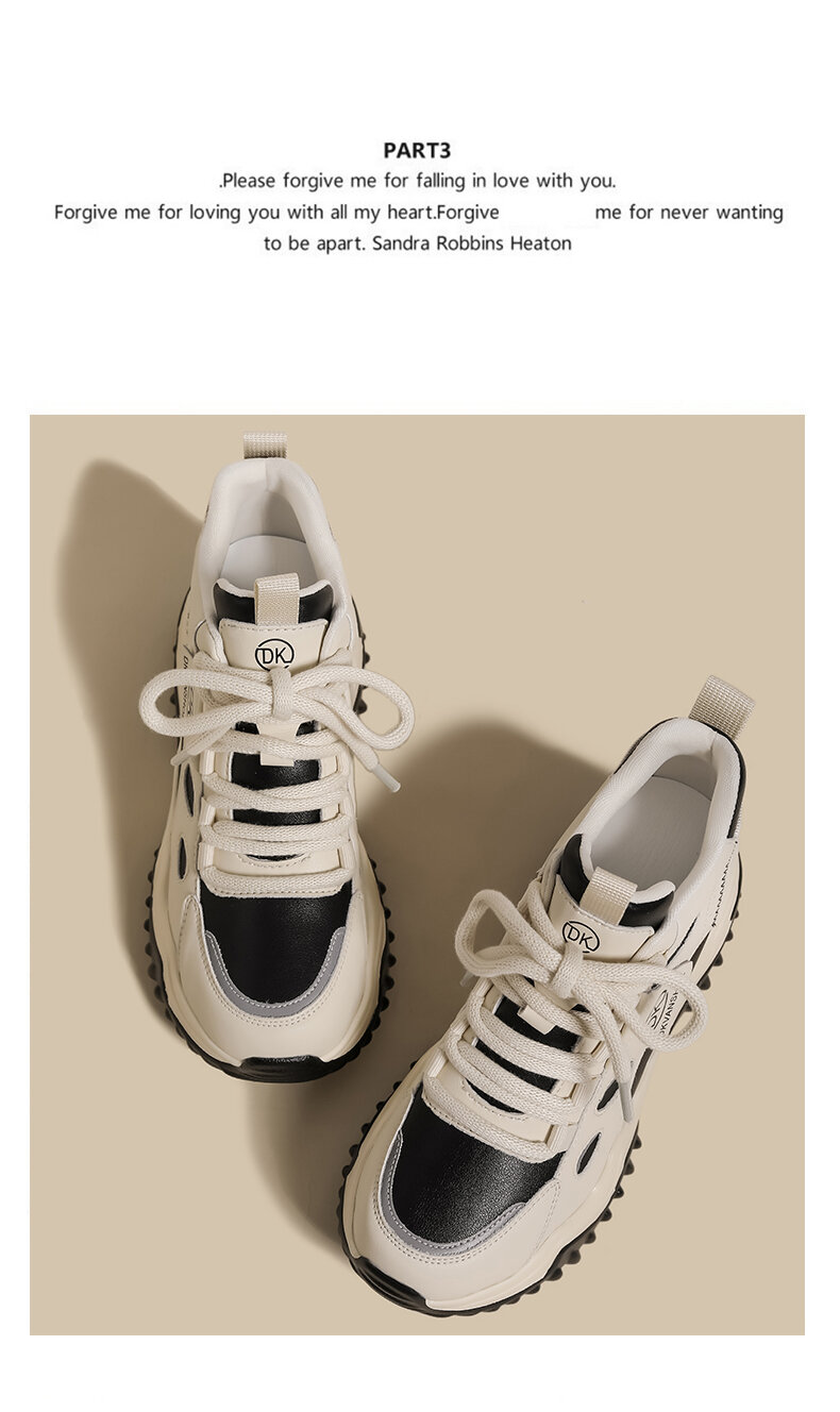 Women's High Top Dad Shoes Spring 2025 New Style Small Size White Hong Kong Style Splicing Thick Bottom Platform Casual Sports Shoes · v7