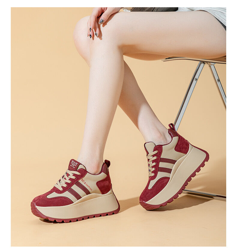 Spring New Style Women's Casual Thick Bottom Agan Dad Shoes Fashion Small Size Heightening Shoes Leisure Sports Running Shoes · v9