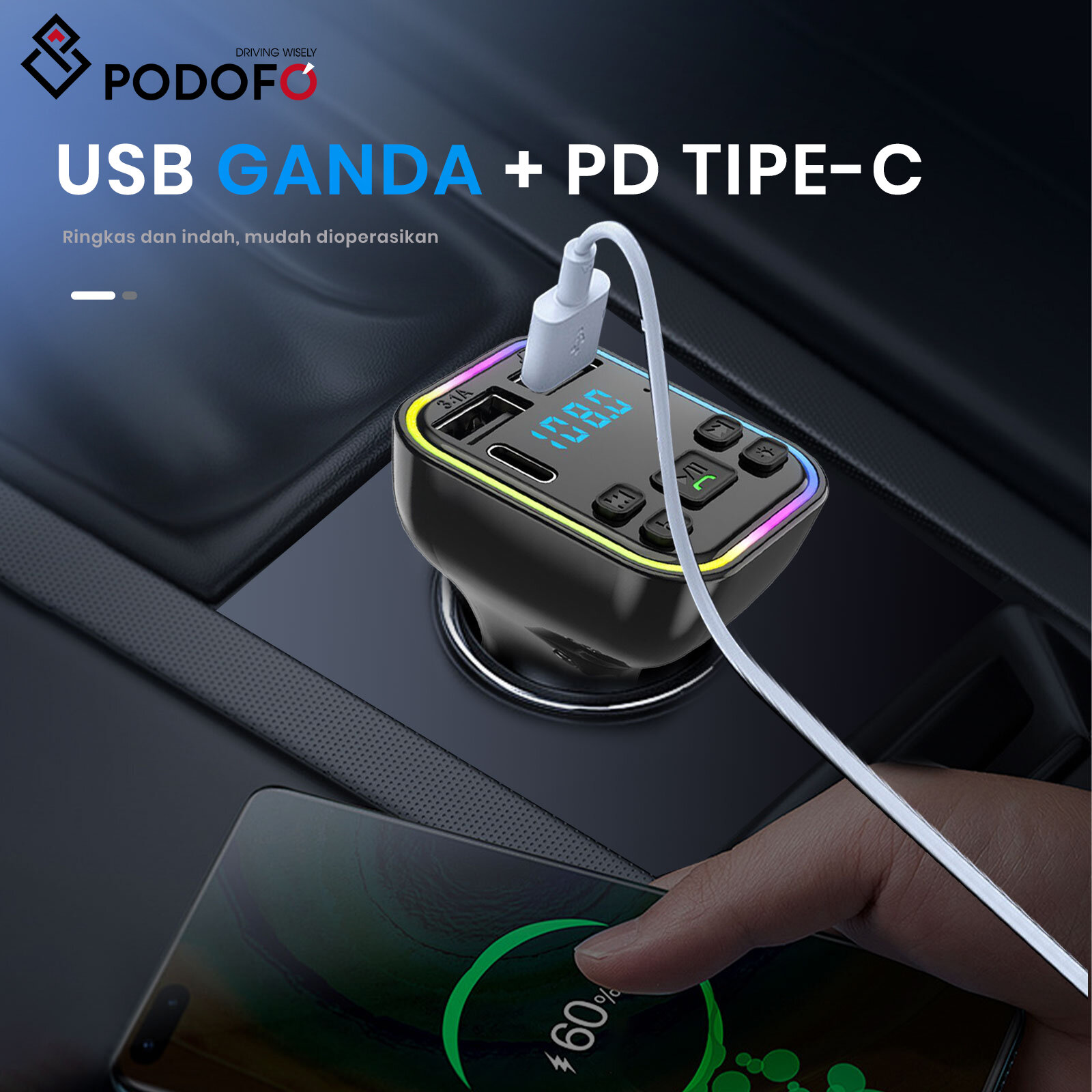 Charger Mobil Dua Lubang G38 Car Bluetooth MP3 Player | Charger Mobil | Aksesoris Mobil | COD Harga 19,900 rupiah*Gratis Ongkir