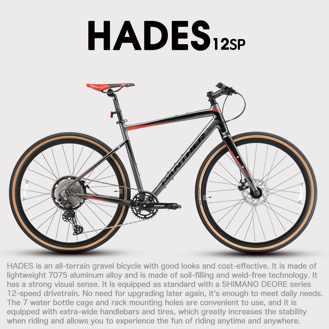 [NGƯỜI BÁN HÀNG SG] Xe đạp địa hình PANTHER HADES 12 tốc độ SHIMANO 700 x 40C Phanh đĩa tay lái phẳng Xe đạp địa hình cơ bản Khung nhôm Phuộc