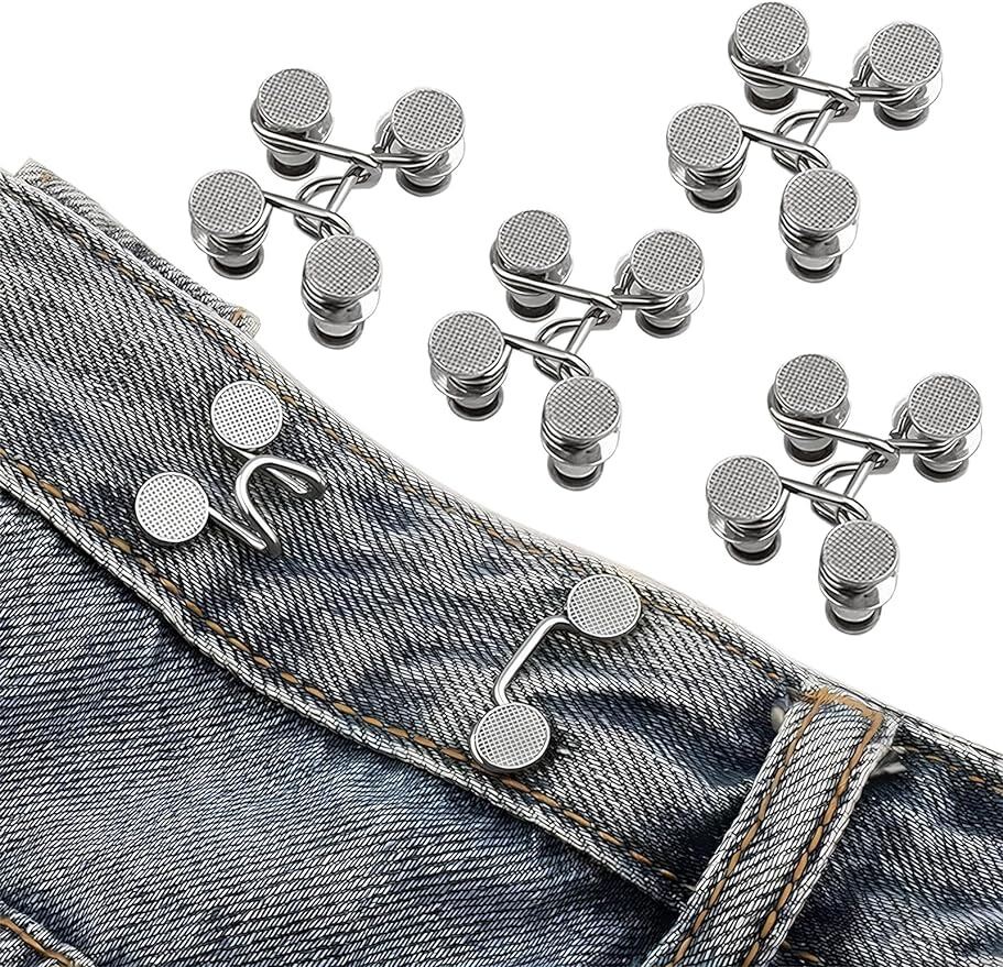1/2/4 Pairs Jeans Button TightenerPant Waist Tightener Button Pins for Jeans Button for Jeans to Make Smaller Waist Tightener