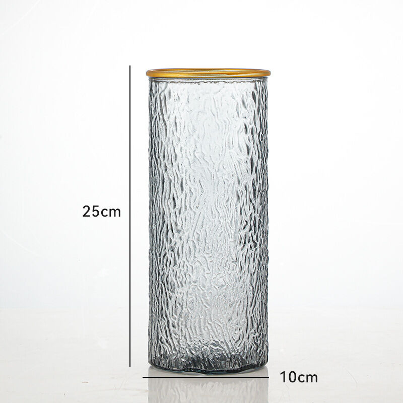 Simple Transparent Glass Flower Vase Large Mouth