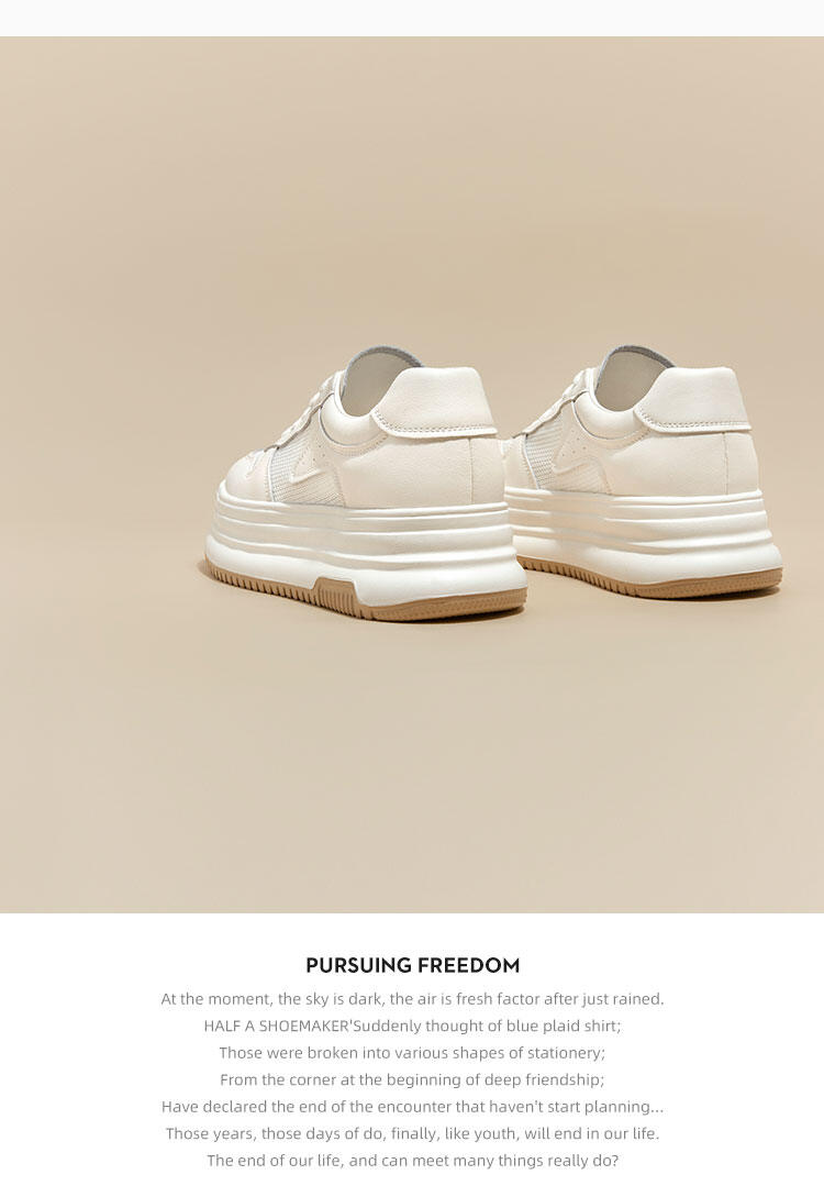 Daphne Trendy Thick Bottom Casual White Shoes Spring 2025 Women's Versatile Comfortable Heightening Fashionable Flat Shoes · v12