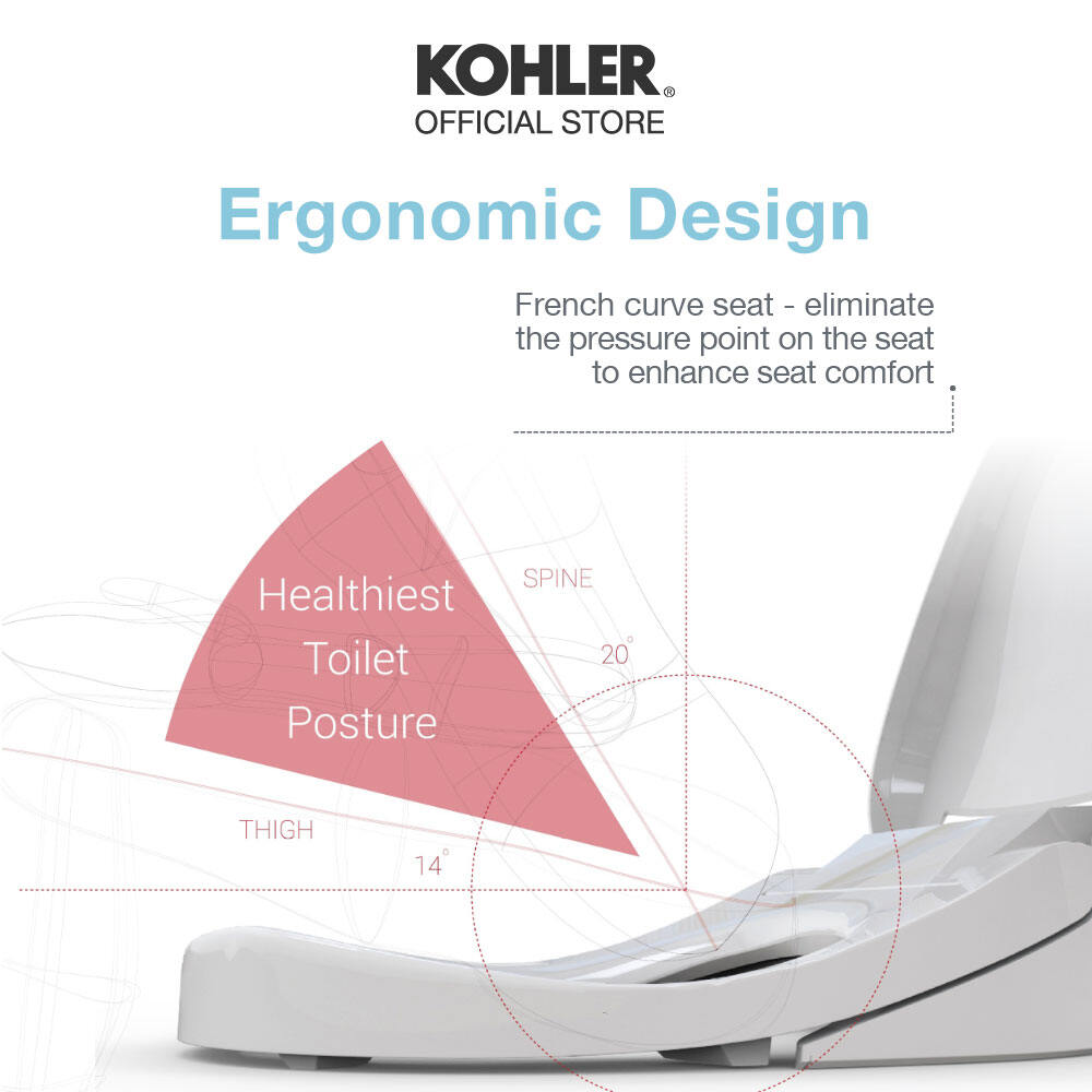 KOHLER C3-050 Electronic Bidet Seat, Anti-bacterial UV Self-Sanitization, White K-18751MY-0 [Fit Sheet Available]. 