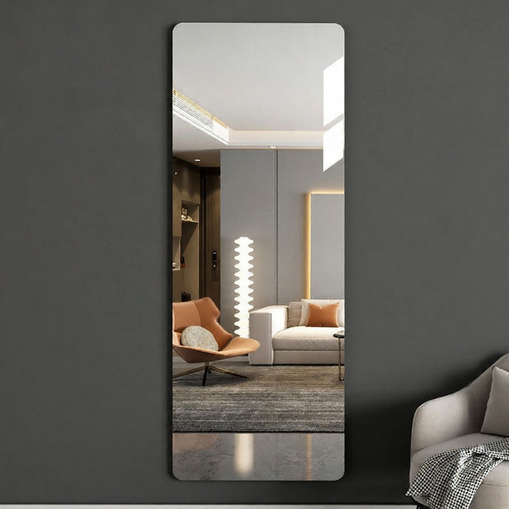 Soft Acrylic Full Length Mirror Adhesive Wall Mounted