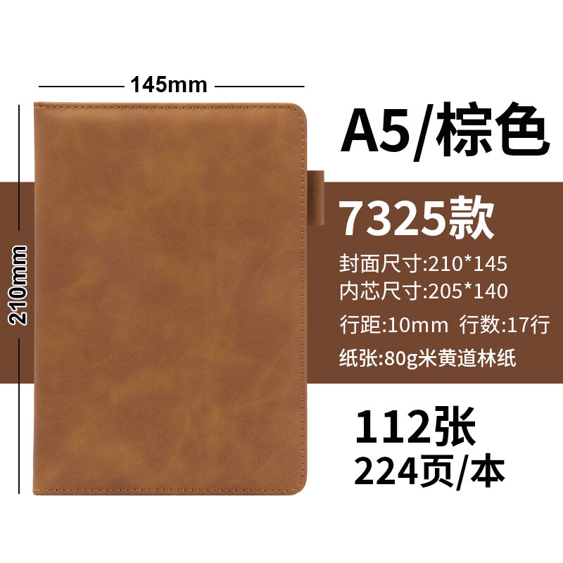 Thickened Leather Surface Notebook A5 Office Business Work Diary Customizable Logo Magnetic Button Pen Holder Durable Notebook
