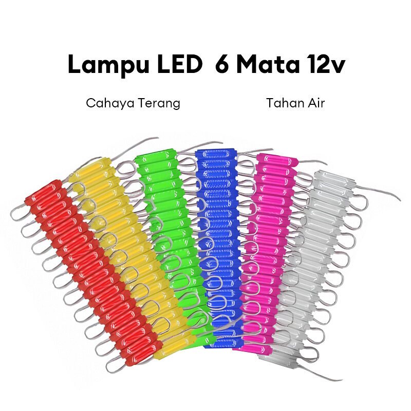 [PAKET 10 PCS] LED AKSESORIS LED MODUL 6 MATA 12 VOLT VARIASI MOBIL - LED BAK TRUK Harga 12,000 rupiah*Gratis Ongkir