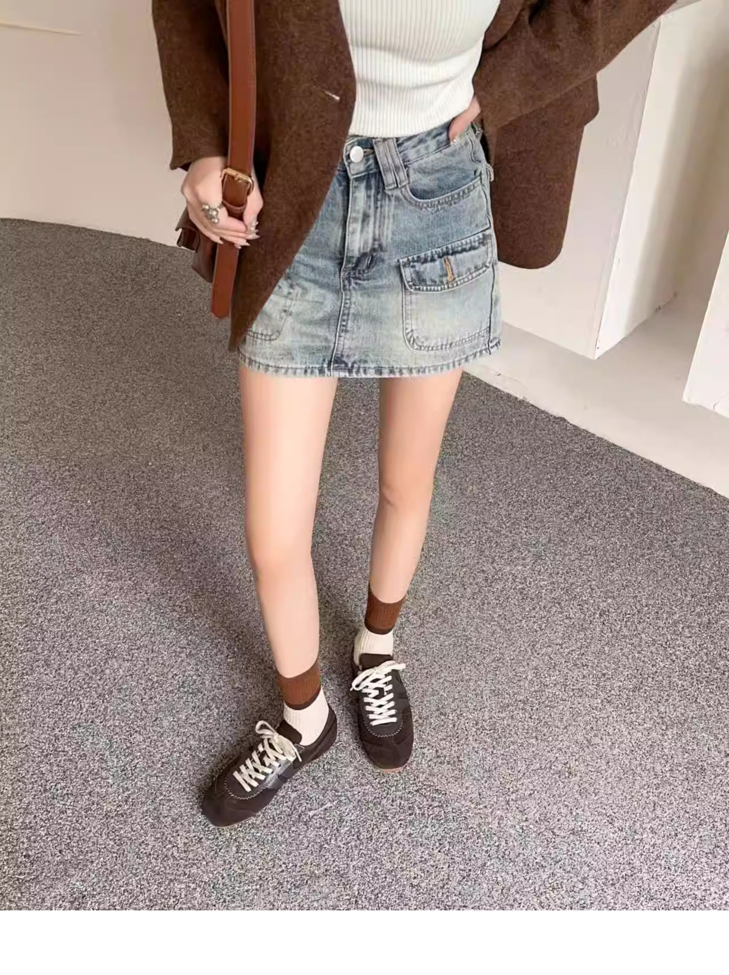 Olive Green Agam Shoes Deqin Casual Sneakers Women's Flat Bottom Sports Shoes Easy to Wear Comfortable Leather Interior · v12