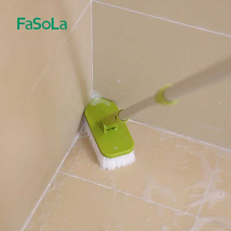 Japanese Fasola Bathroom Floor Brush Long Handle Bristle Kitchen Bathroom Cleaning Bathtub Brush Toilet Tile Brush