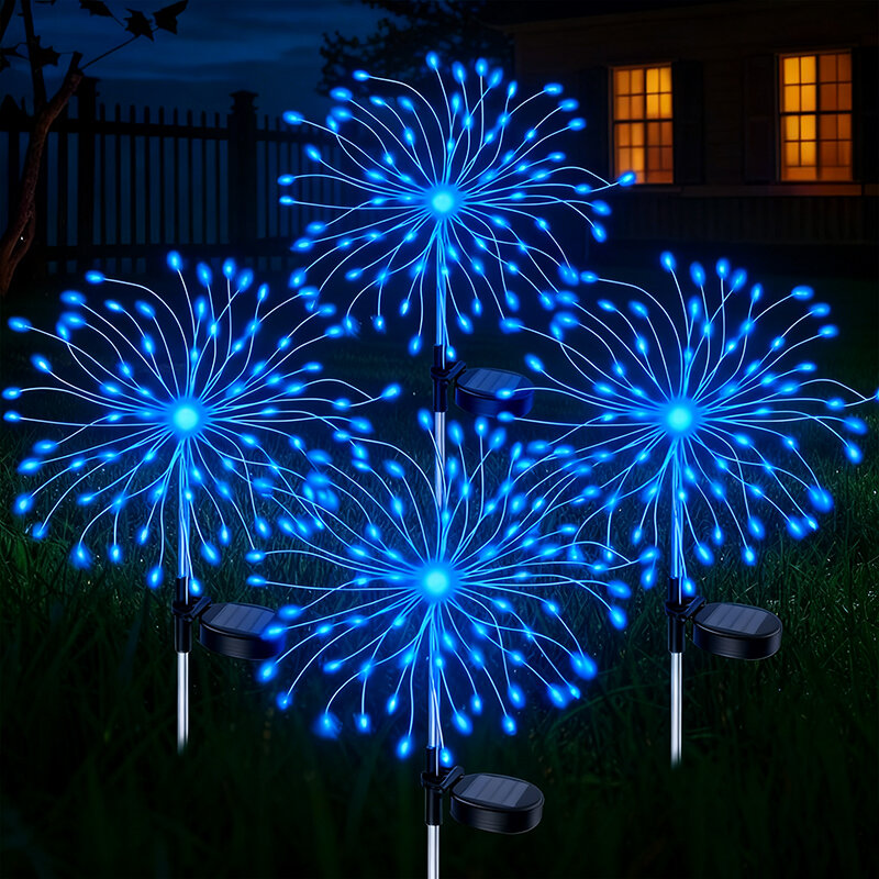Outdoor LED Solar Pathway Light Fairy Firework Decor Garden Waterproof Solar Lights for Patio Lawn Balcony Yard Street