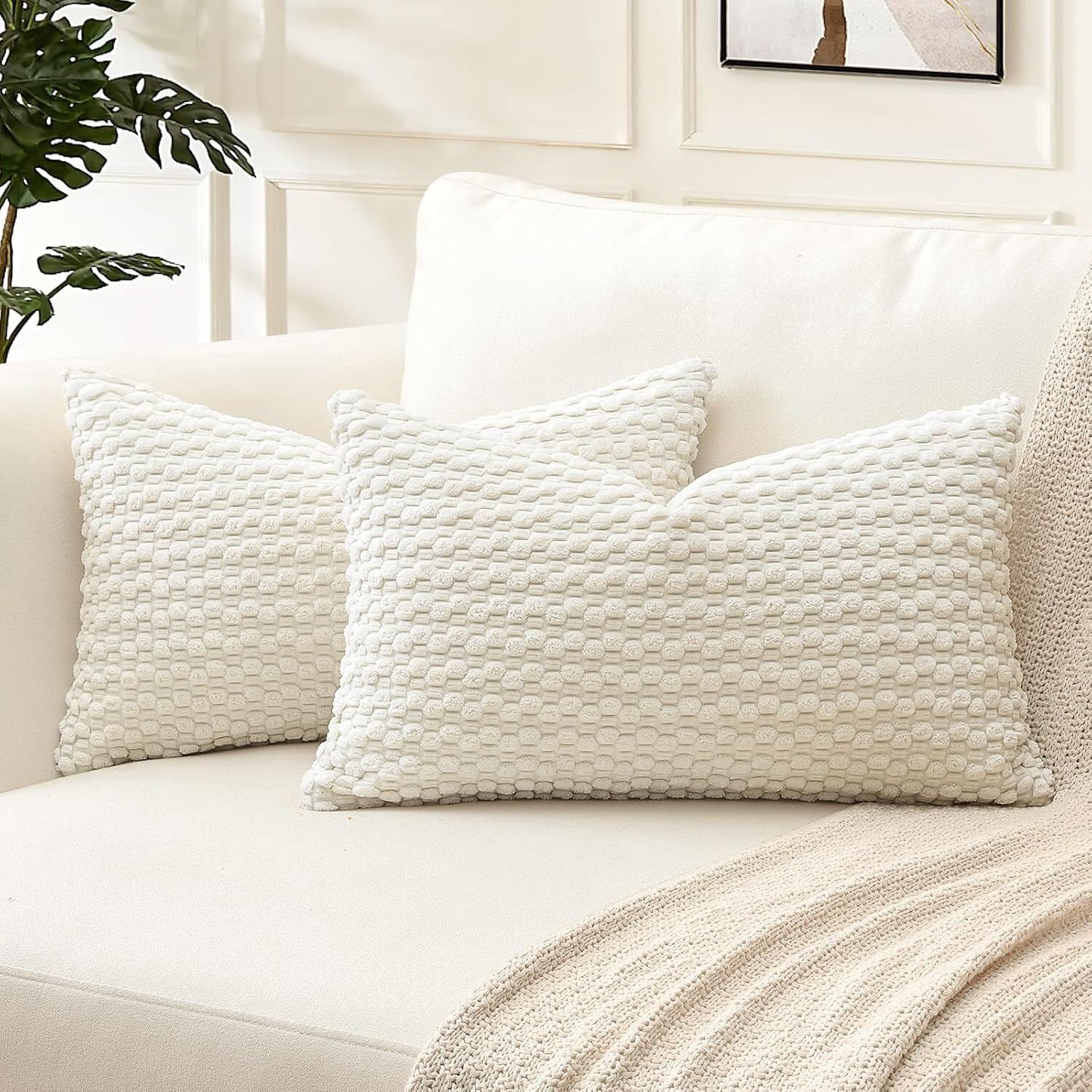 Rectangle Pillowcases 30x50CM Solid Color Decorative Throw Pillow Cover Corduroy Pillowcase for Couch Living Room Dark Green