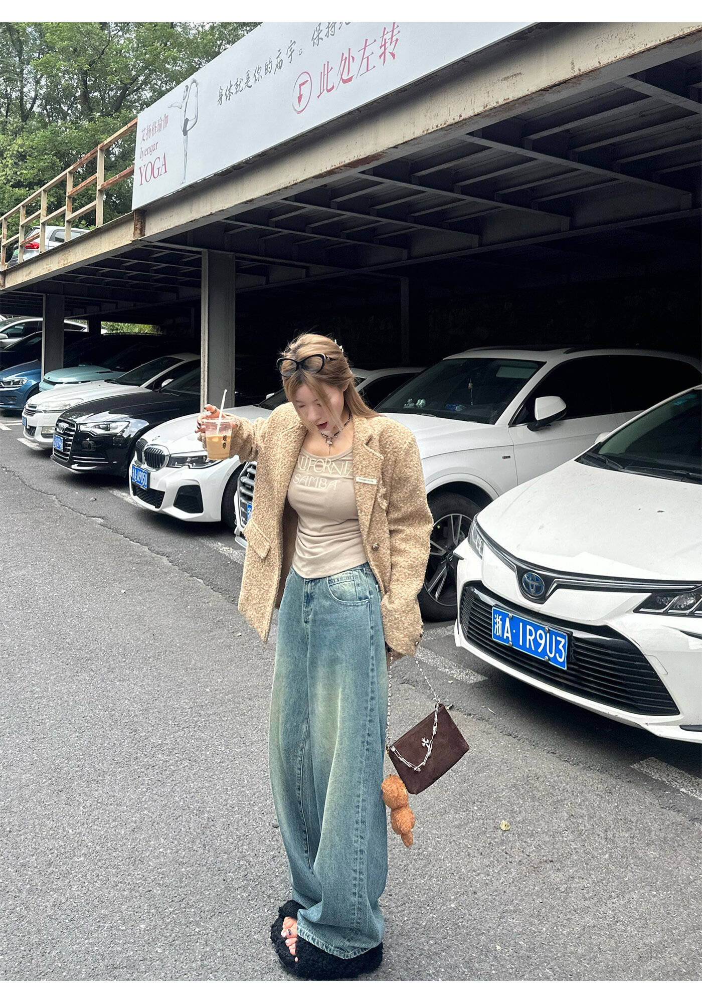 High Waist Wide Leg Jeans Women's Loose Fit Washed out Style Spring Autumn Denim Pants by LUU Peach Joy Slimming Effect · v2
