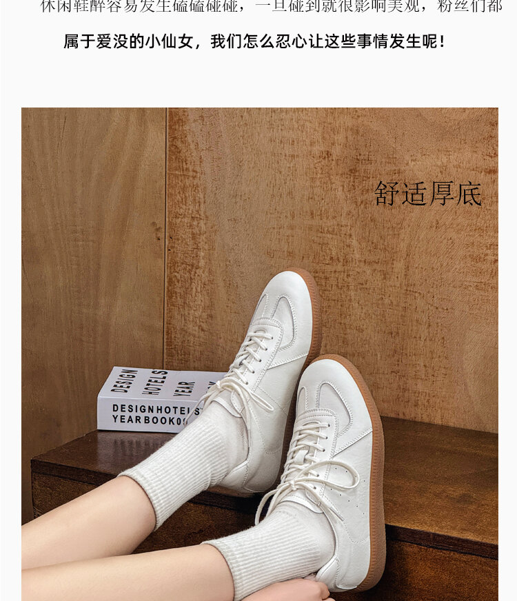 Leather Dequn Shoes Women's Spring 2025 New Style Casual Sport Soft Bottom Versatile Single Shoes Comfortable Breathable · v8