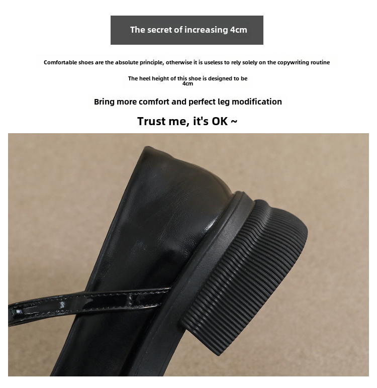 Genuine Leather Mary Janes Women's Shoes Spring Summer British Style Flats Large Size 41 for Skirts Thick Bottom Small Leather Shoes · v9