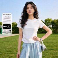 BALENO | Ruched Fitted Short Sleeve T-Shirt Tight Comfortable Waisted Slimming Summer New Short